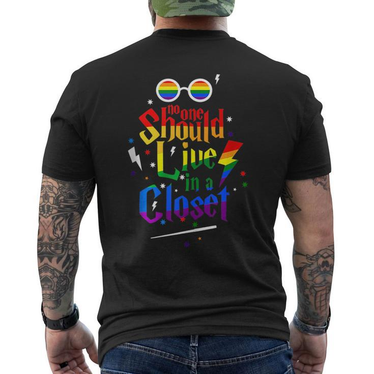 No One Should Live In A Closet Lgbt Gay Pride  Mens Back Print T-shirt