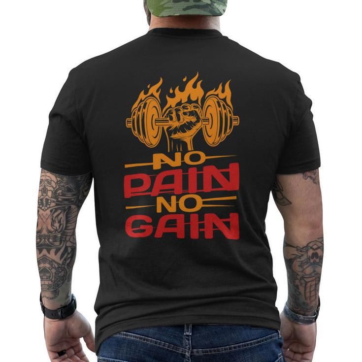 No Pain No Gain Gym Fitness Lovers Fitness Workout Costume Mens Back Print T-shirt