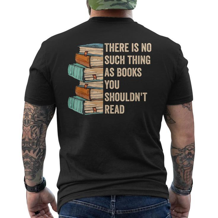 No Thing As Books You Shouldn't Read Banned Books Reader Men's T-shirt Back Print
