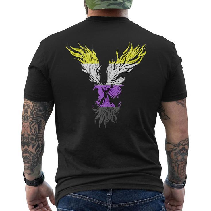 Nonbinary Flag Phoenix Bird Nonbinary Pride Genderqueer Lgbt  Mens Back Print T-shirt