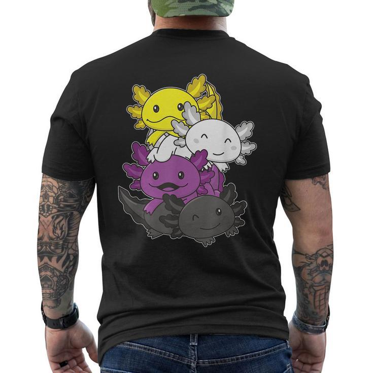 Nonbinary Flag Pride Month Lgbtq Nonbinary Axolotl  Mens Back Print T-shirt