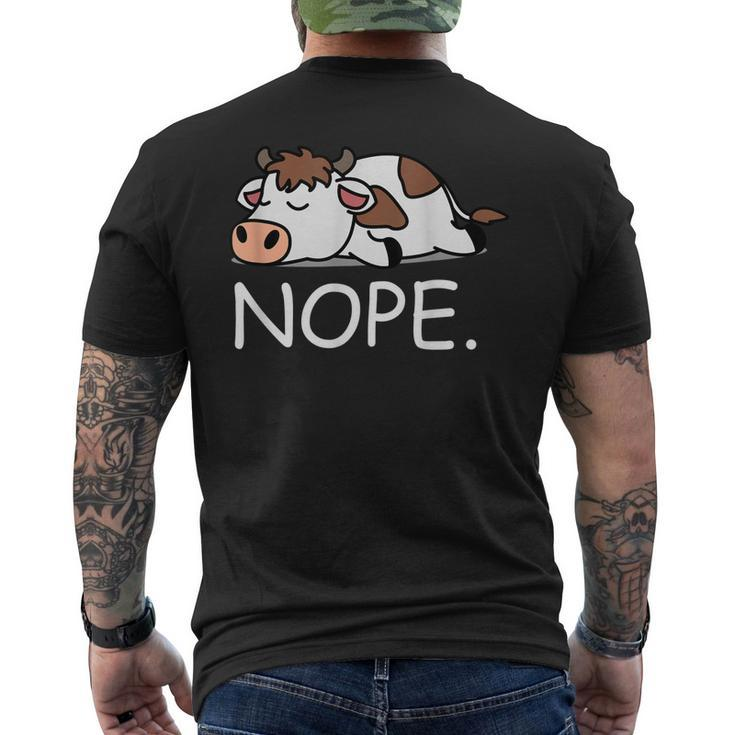 Nope Lazy Cow Nope Not Today Men's Back Print T-shirt