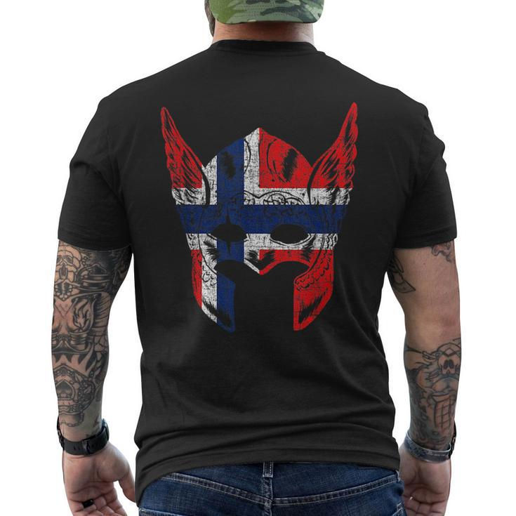 Norwegian Warriors Helmet - Norway Pride  Mens Back Print T-shirt