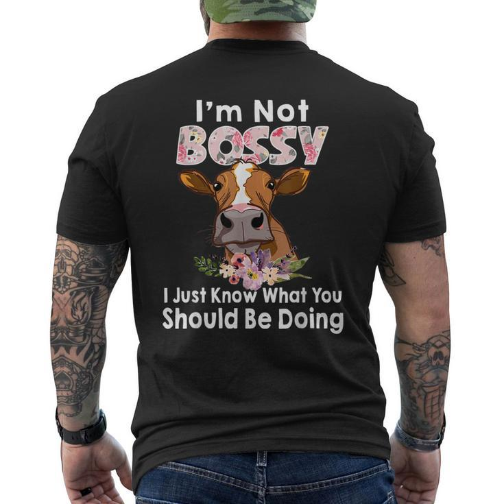 Im Not Bossy I Just Know What You Should Be Doing Cow Men's Back Print T-shirt