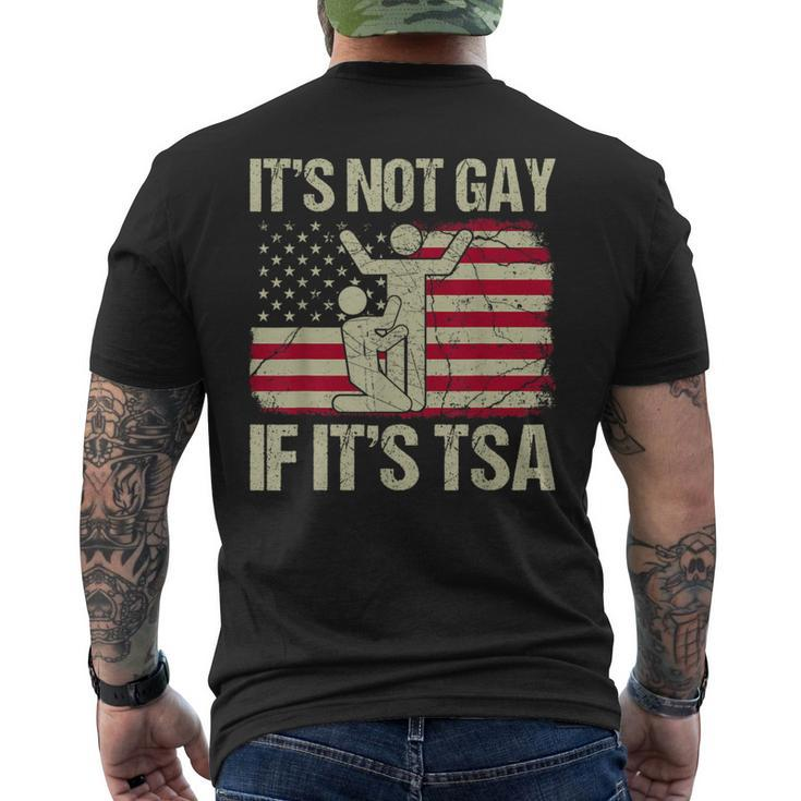 It Is Not Gay If It Is Tsa Security Vintage Usa Flag Men's T-shirt Back Print