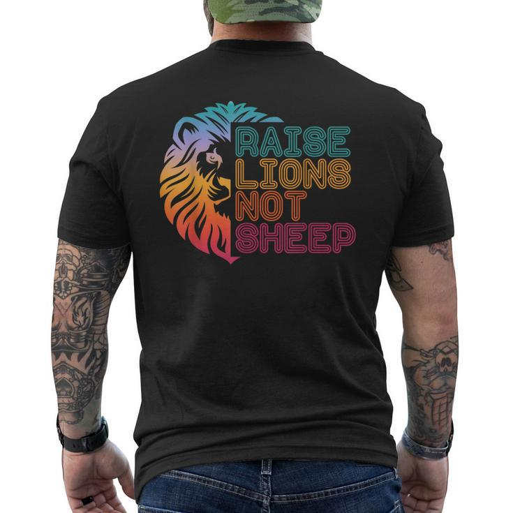 Not Sheep Be A Patriot American Usa Party Raise Lions Men's Back Print T-shirt