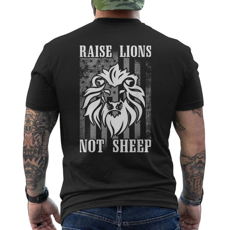 Not Sheep Patriot Raise Lions Men's Back Print T-shirt