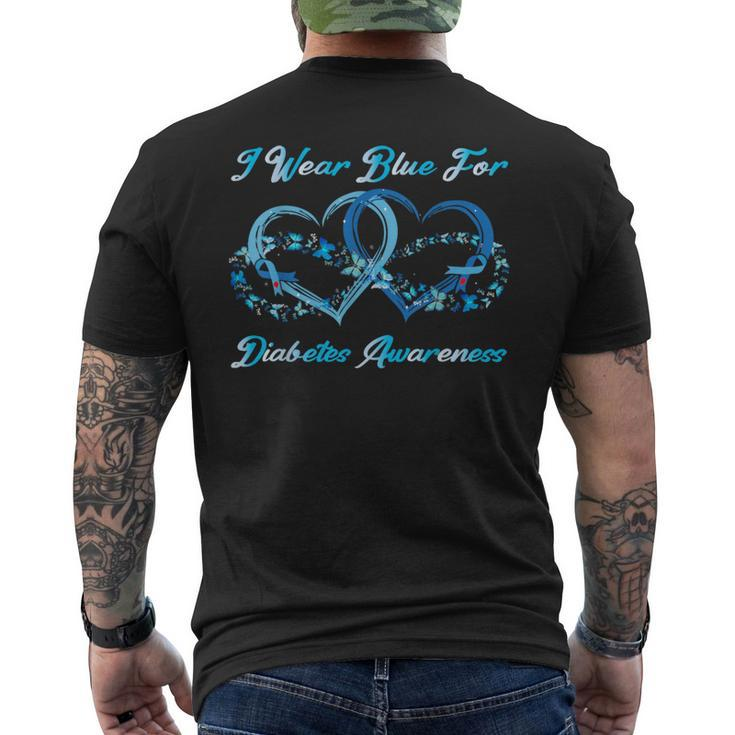 In November We Wear Blue Butterflies Diabetes Awareness Men's T-shirt Back Print