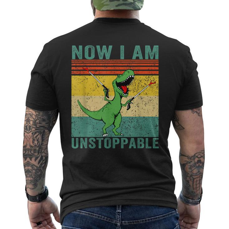 Now I Am Unstoppable T-Rex Funny Dinosaur Retro Vintage  Mens Back Print T-shirt