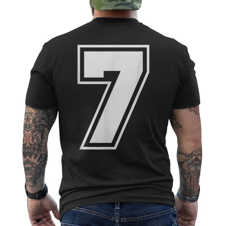 Number 7 Counting  Mens Back Print T-shirt