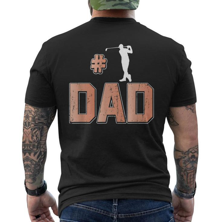 Number One Golf Dad 1 Father Golfing Grandpa Men's Back Print T-shirt