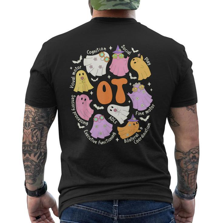 Occupational Therapy Ot Ota Cute Ghost Hippie Halloween Men's T-shirt Back Print