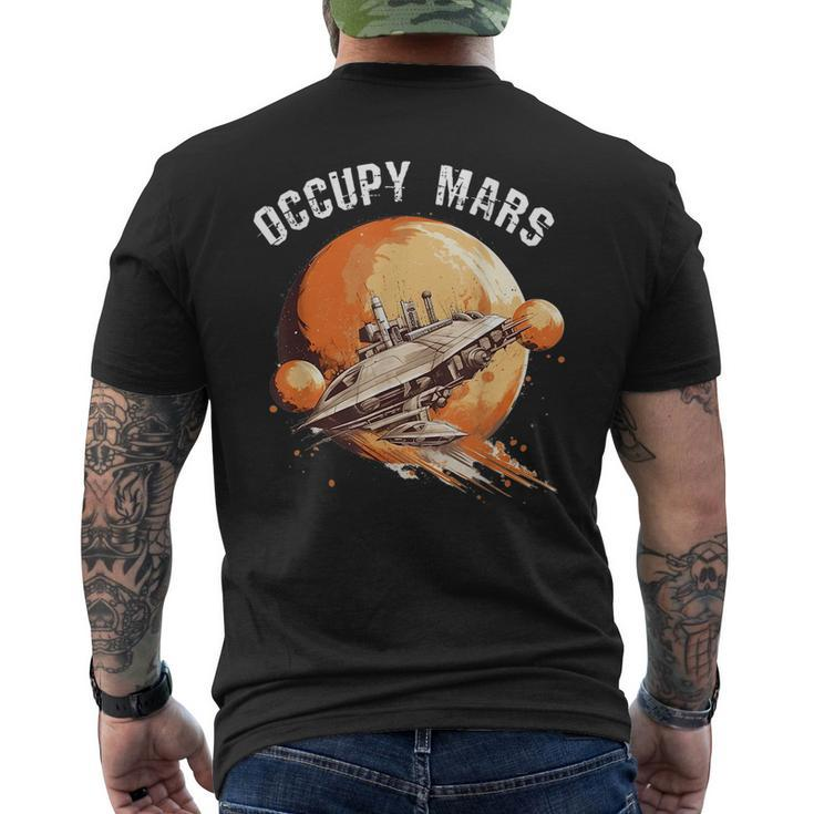 Occupy Mars Space Explorer Astronomy Rocket Science  Mens Back Print T-shirt