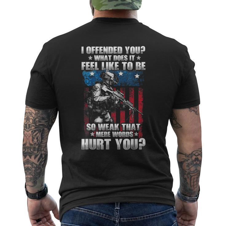I Offended You Sarcasm Veteran Clothes For Grandpa Men Men's Back Print T-shirt