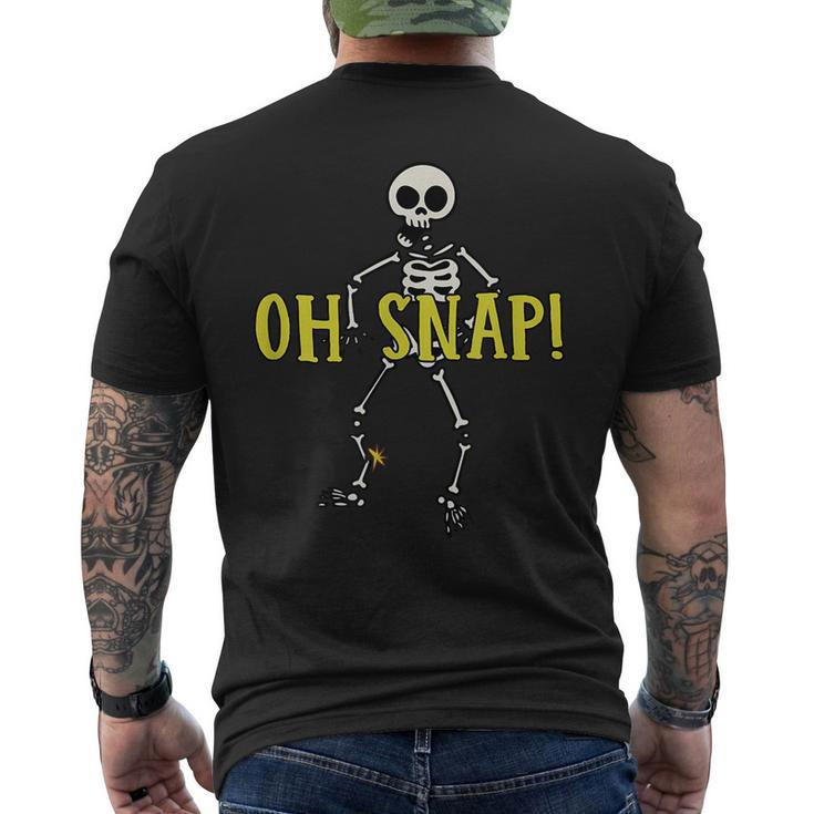 Oh Snap Skeleton Bone Breaking Halloween T   Mens Back Print T-shirt
