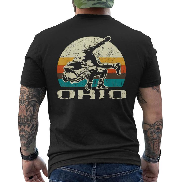 Ohio Wrestling Retro Wrestlers Men's T-shirt Back Print