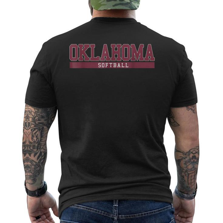 Oklahoma Softball Coach Outfit Softball Player  Mens Back Print T-shirt