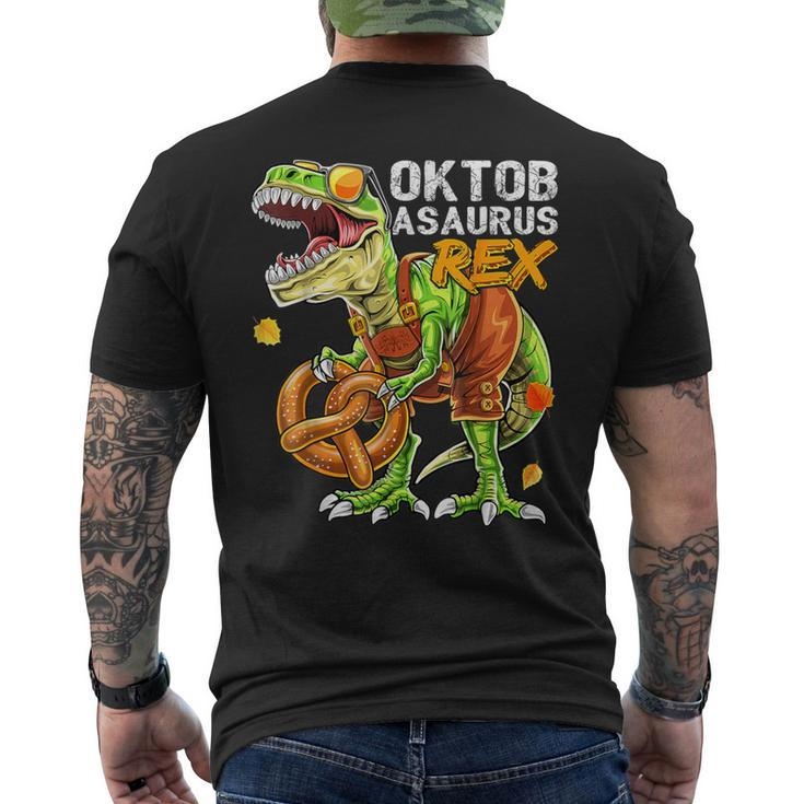 Oktoberfest Dinosaur Lederhosen Bavarian Costume Men's T-shirt Back Print