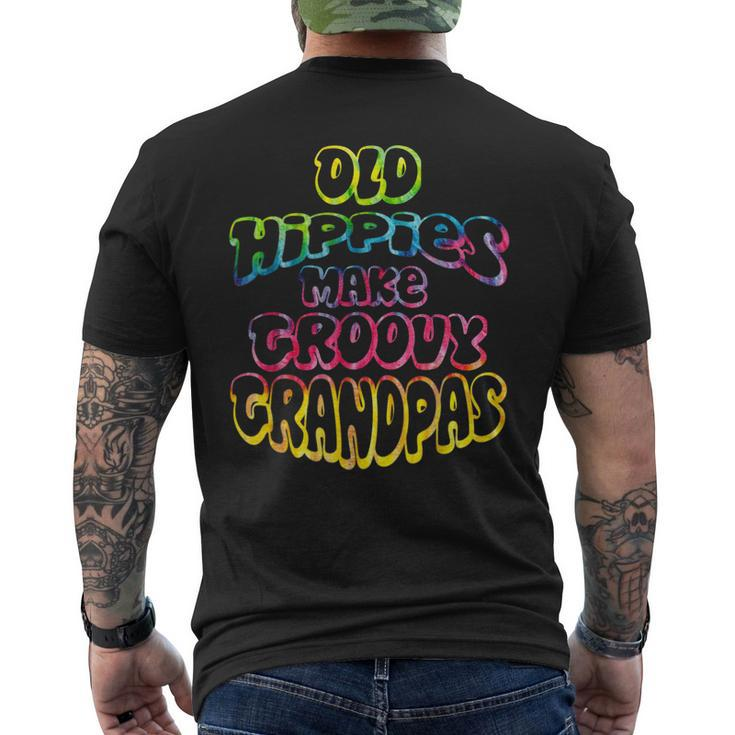 Old Hippies Make Groovy Grandpas Grandparents Day Men's T-shirt Back Print
