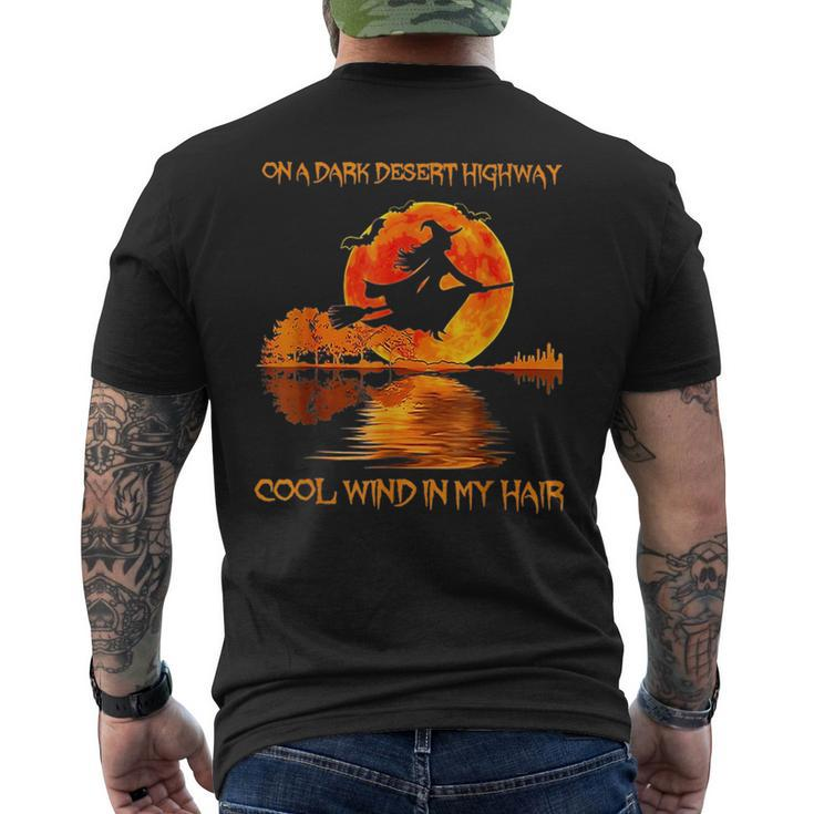 On A Dark Desert Highwaycool Wind In My Hair Witch Mens Back Print T-shirt