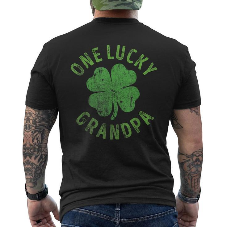 One Lucky Grandpa Matching St Patricks Day Men's Back Print T-shirt