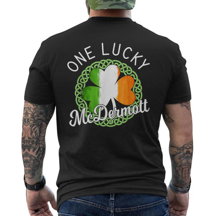 One Lucky Mcdermott Irish Family Name Men's Back Print T-shirt