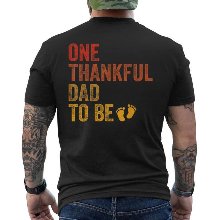 One Thankful Dad To Be Thanksgiving Pregnancy Announcement Men's T-shirt Back Print