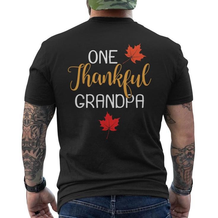 One Thankful Grandpa Thanksgiving Day Family Matching Men's T-shirt Back Print