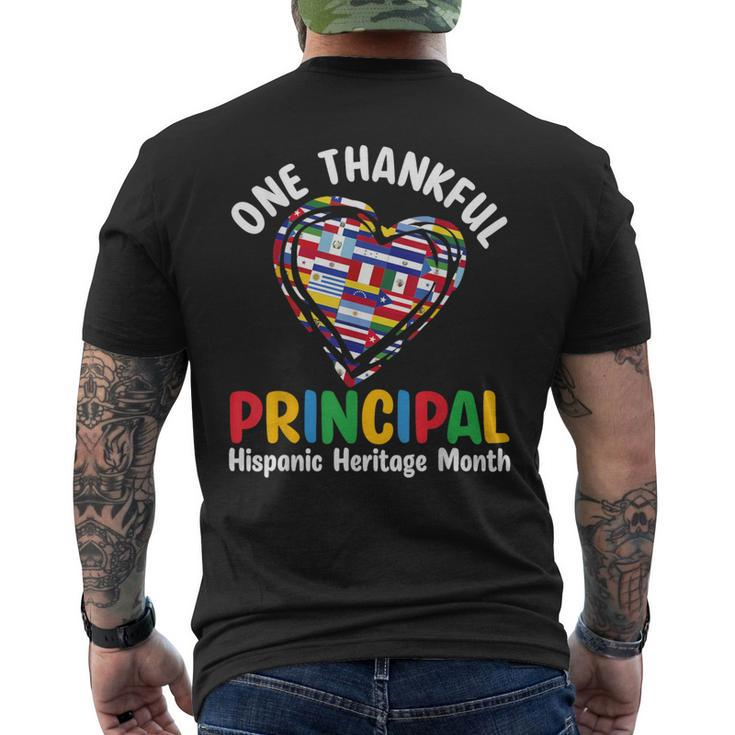 One Thankful Principal Hispanic Heritage Month Countries Men's T-shirt Back Print