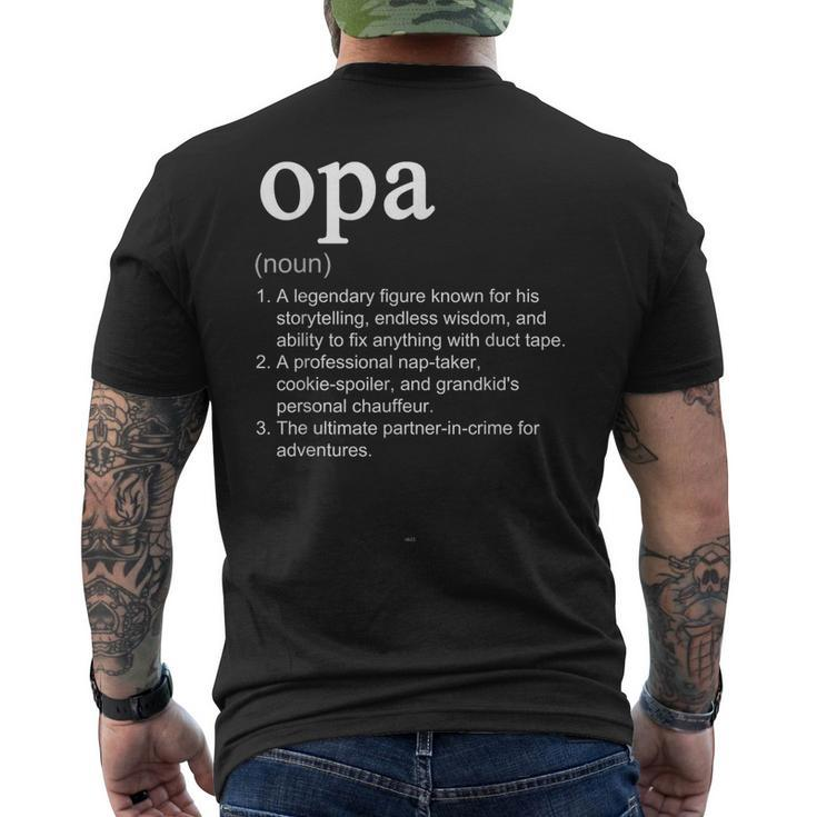 Opa Definition Funny Cool  Mens Back Print T-shirt