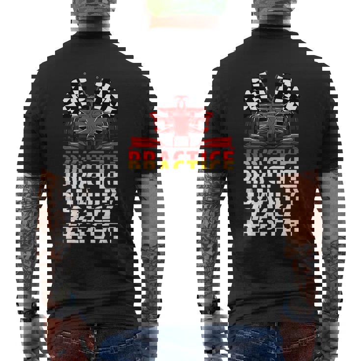 Open Wheel Formula Racing Car Practice Qualify Race Repeat Racing Funny Gifts Mens Back Print T-shirt