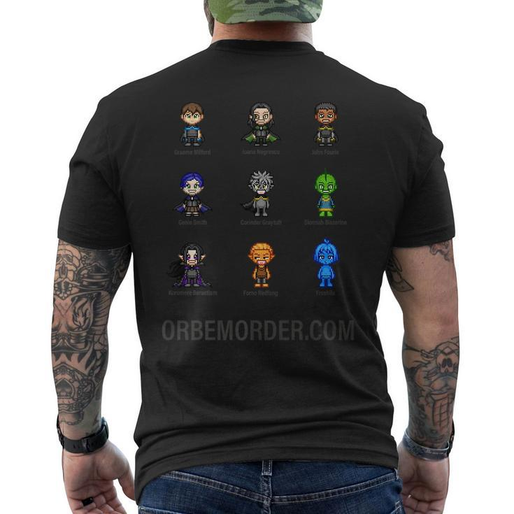 Orbem 8-Bit Characters   Mens Back Print T-shirt