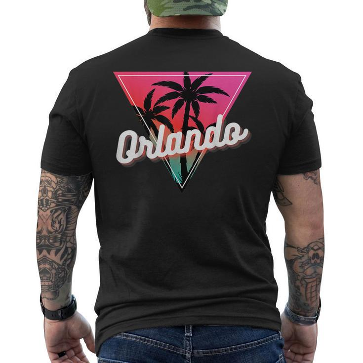 Orland Florida Vacation Trip Matching Group Palm Tree  Mens Back Print T-shirt