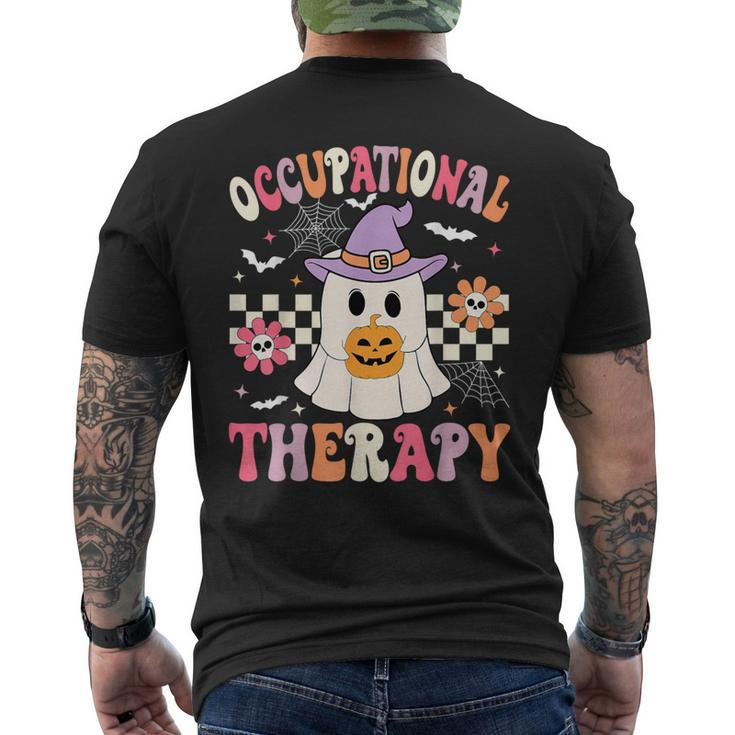 Ot Occupational Therapy Halloween Retro Ghost Ot Halloween Men's T-shirt Back Print