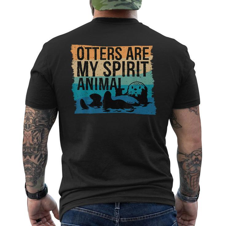 Otter Spirit Animal Otter Otter Lover Cute Otter Men's T-shirt Back Print