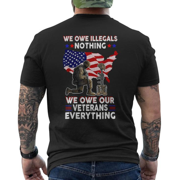 Owe Veterans Everything Fallen Vet Patriotic American Usa 119 Mens Back Print T-shirt