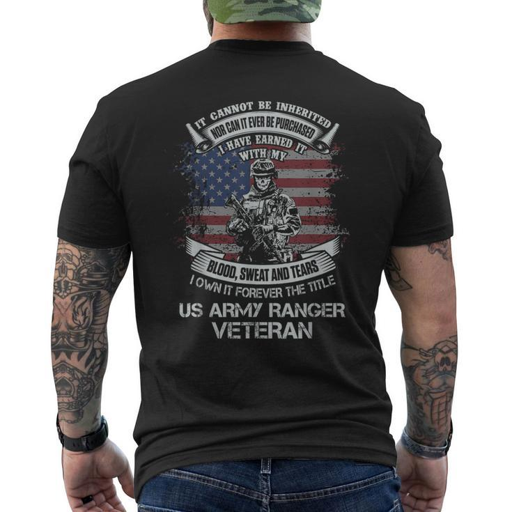 Own Forever The Title Us Army Ranger Veteran Patriotic Vet Men's T-shirt Back Print