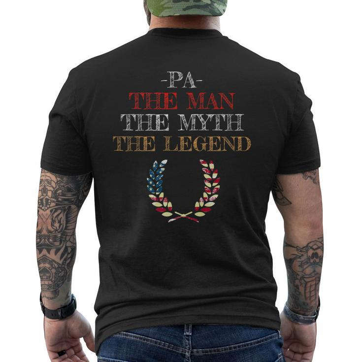 Pa The Man Myth Legend Father Dad Daddy Men's Back Print T-shirt