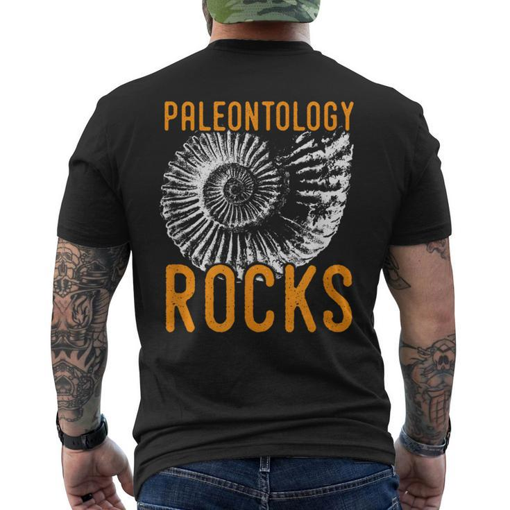 Palentology Rocks Fun Paleontologist Men's T-shirt Back Print