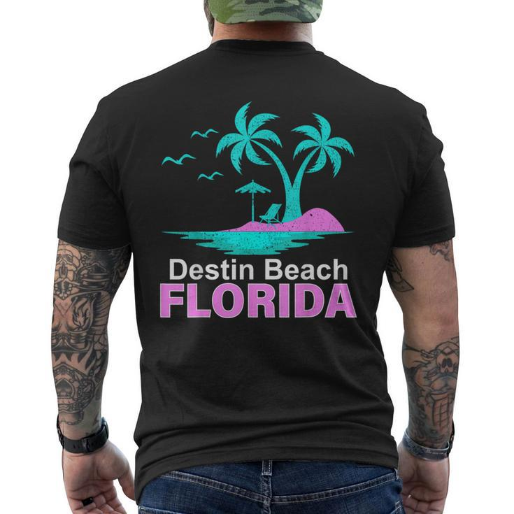 Palm Tree Sunset Summer Vacation Florida Destin Beach Men's T-shirt Back Print