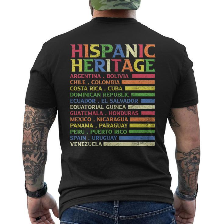 Hispanic Heritage Month 2023 National Latino Countries Flag Men's T-shirt Back Print