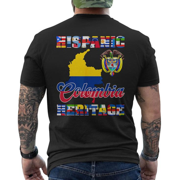 Hispanic Heritage Month Colombia Colombian Flag Pride Men's T-shirt Back Print