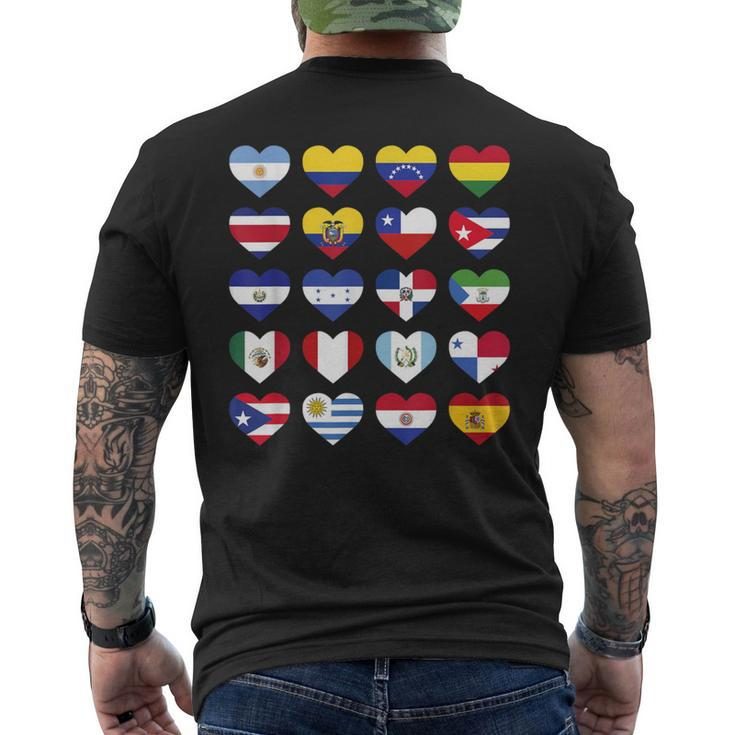 Hispanic Heritage Month Spanish-Speaking Countries Flags Men's T-shirt Back Print