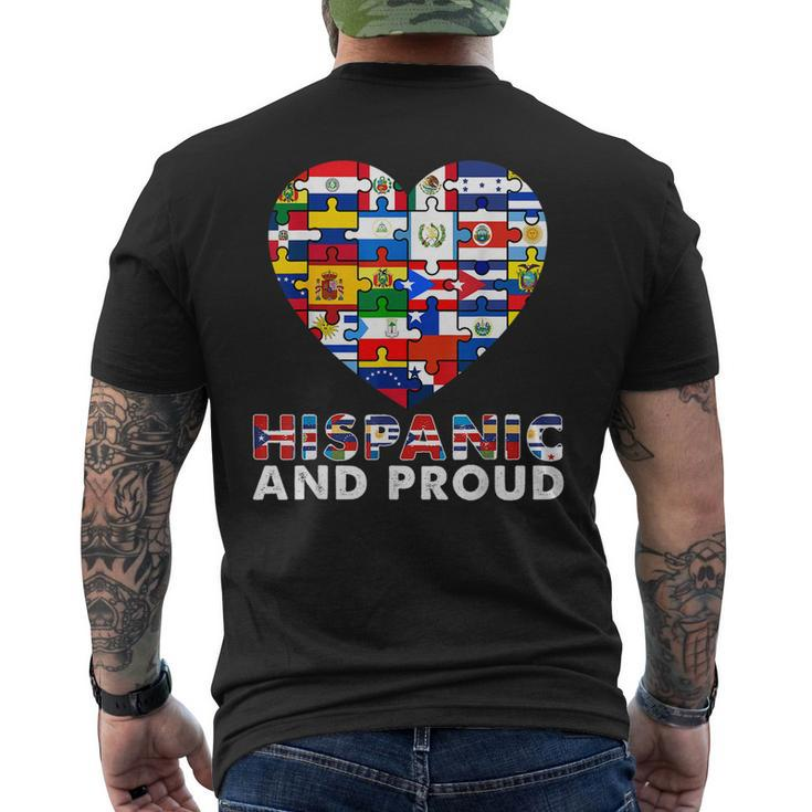 Hispanic And Proud Heart Pride Hispanic Heritage Month Men's T-shirt Back Print