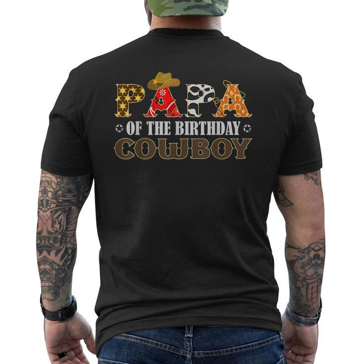 Papa 1St First Birthday Cowboy Western Rodeo Matching Family Men's T-shirt Back Print
