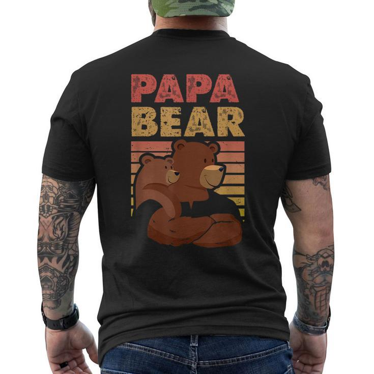 Papa Bear & Cub Design Adorable Father-Son Bonding  Mens Back Print T-shirt