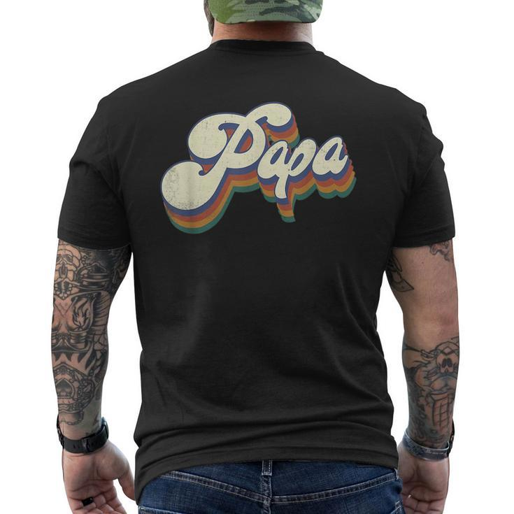 Papa Gifts Retro Vintage Fathers Day Papa  Mens Back Print T-shirt
