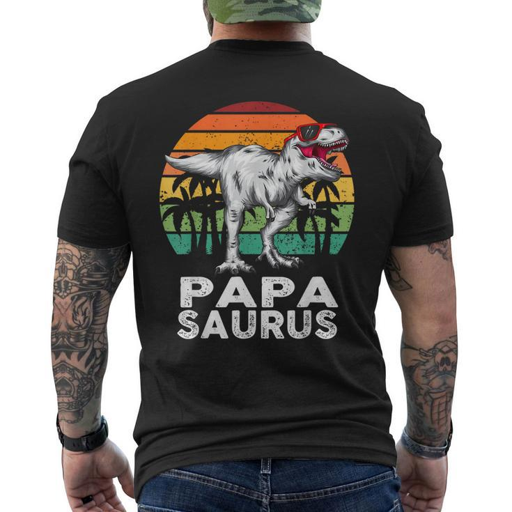 Papa Saurus  Fathers Day T-Rex Dinosaur Lovers Funny  Mens Back Print T-shirt