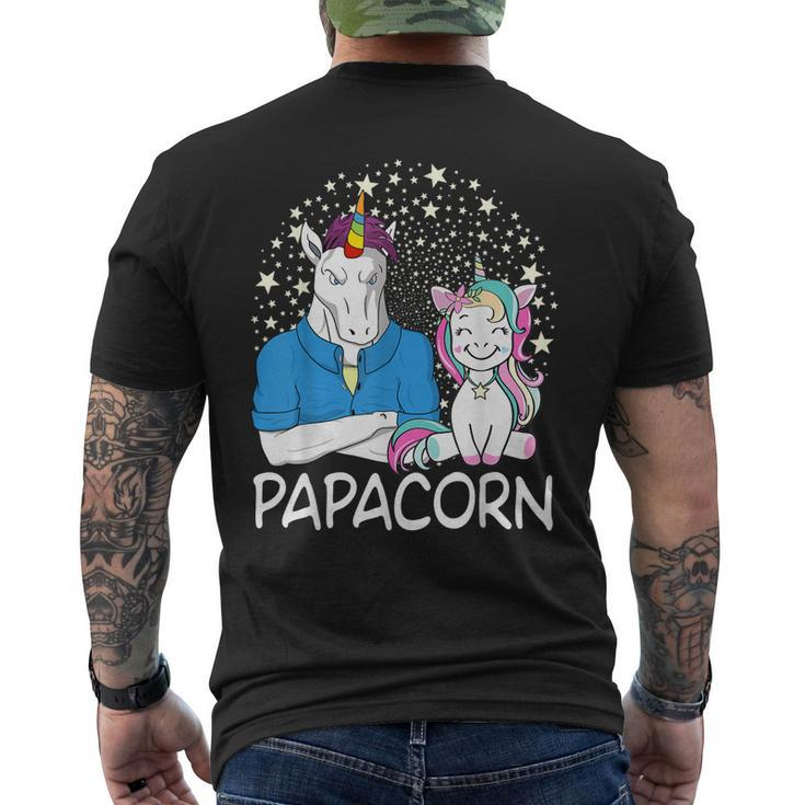 Papacorn Unicorn Dad And Baby Daddy Fathers Day Men's Back Print T-shirt
