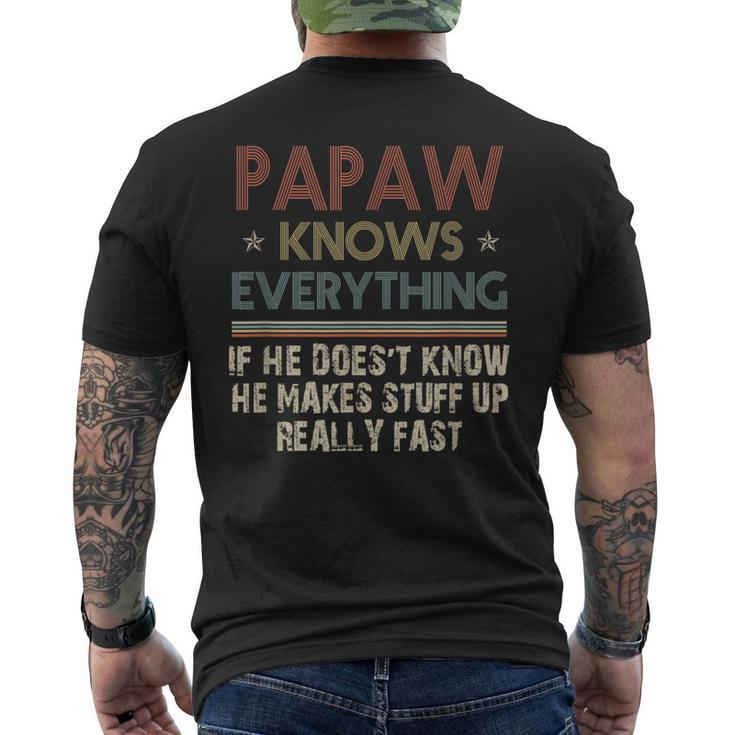Papaw Know Everything Grandpa Men's Back Print T-shirt